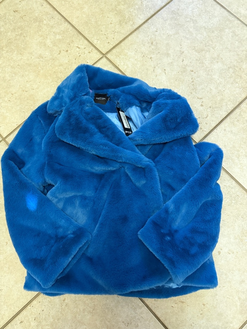 Nasty Gal collection Electric Blue Faux Fur Jacket